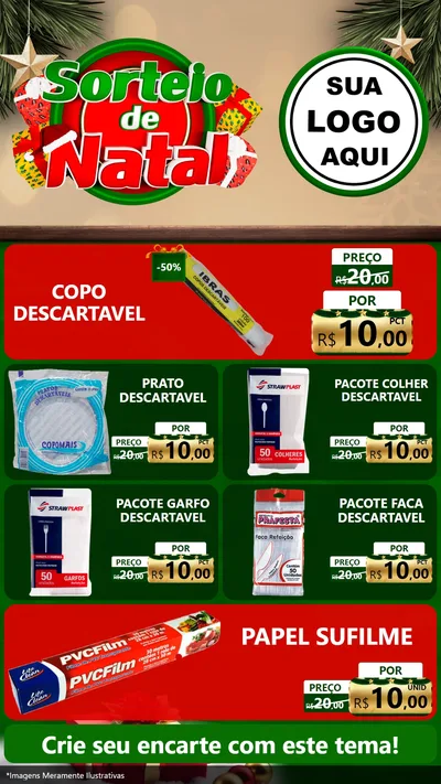 Modelo de TV para TV Vertical com o tema Sorteio de Natal para Embalagens