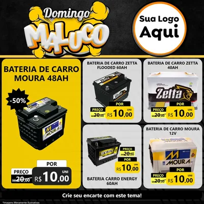Modelo de Rede Social para Feed Facebook com o tema Domingo Maluco para Baterias Elétricas
