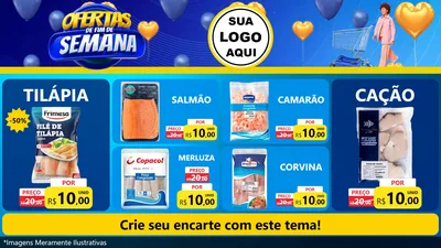 Modelo de TV para TV Horizontal com o tema Ofertas de Fim de Semana para Peixaria