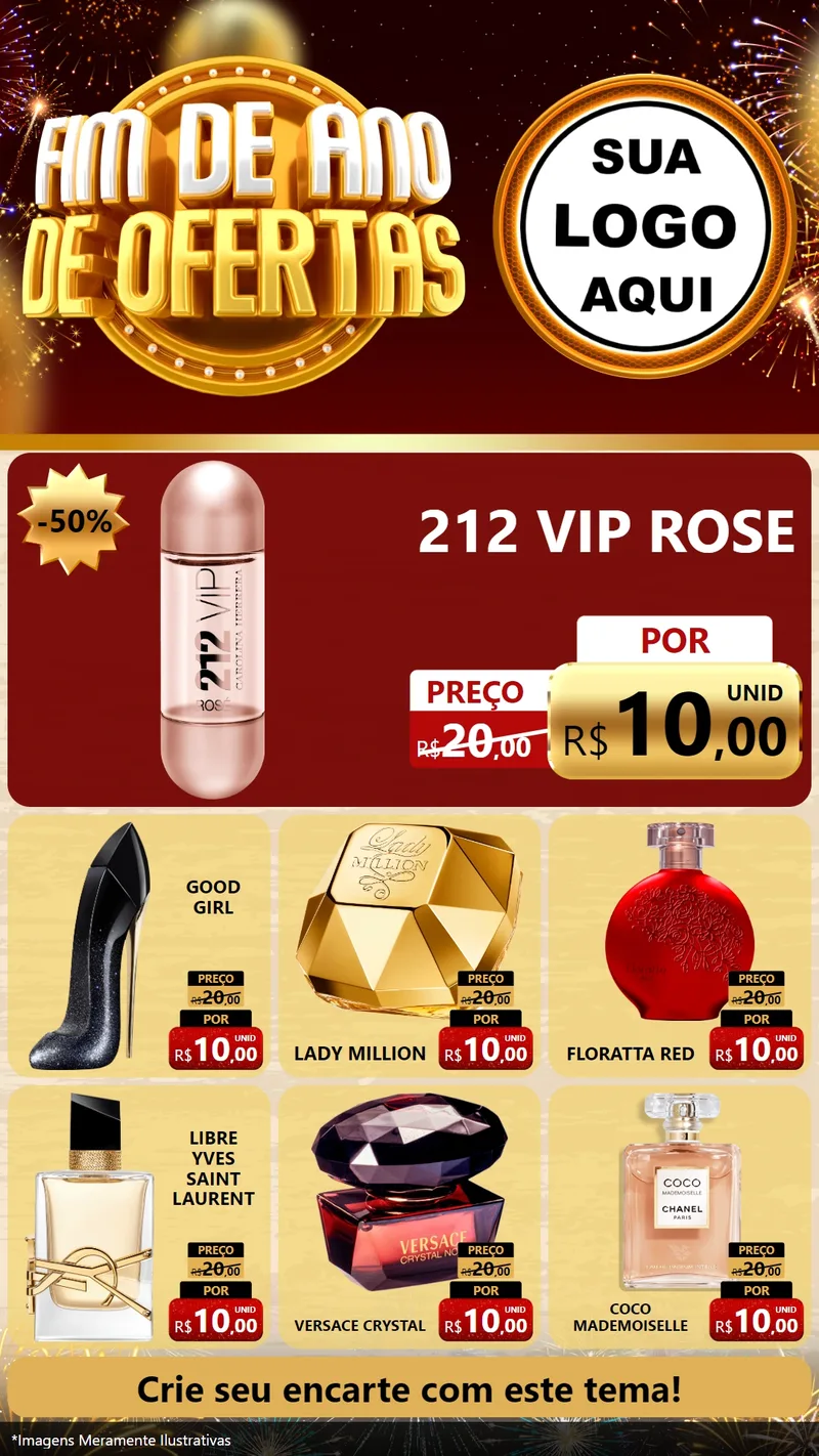 Modelo de Rede Social para Stories com o tema Fim de Ano de Ofertas para Perfumes