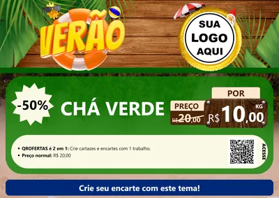 Modelo de Cartaz para Cartaz A4 Horizontal com o tema Verão para Produtos Naturais