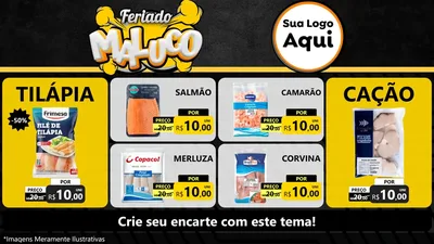Modelo de TV para TV Horizontal com o tema Feriado Maluco para Peixaria