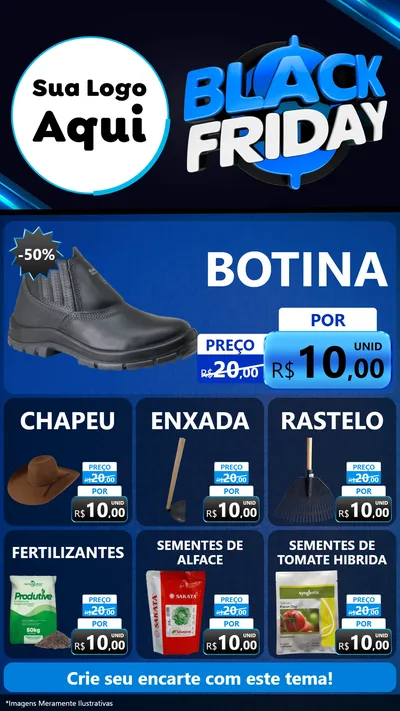 Modelo de Rede Social para Stories com o tema Black Friday para Agropecuária