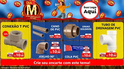 Modelo de TV para TV Horizontal com o tema Dia M - O Dia Mais Barato Do Mês para Tubos e conexões
