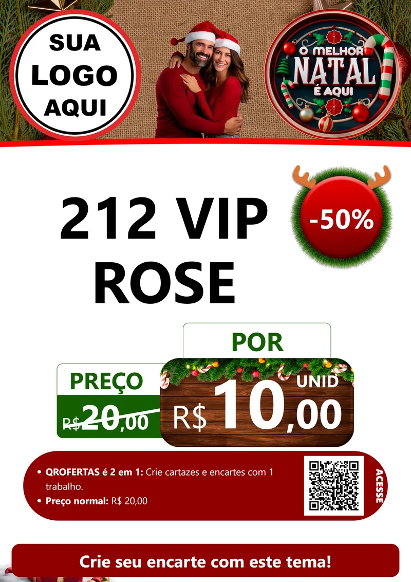 Modelo de Cartaz para Cartaz A4 Vertical com o tema O Melhor Natal É Aqui para Perfumes