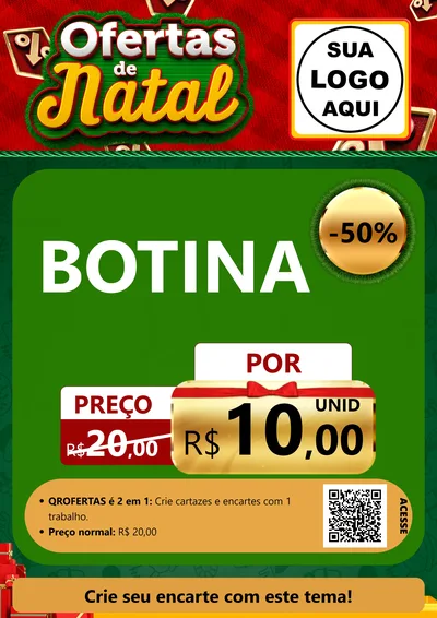 Modelo de Cartaz para Cartaz A4 Vertical com o tema Ofertas de Natal para Agropecuária