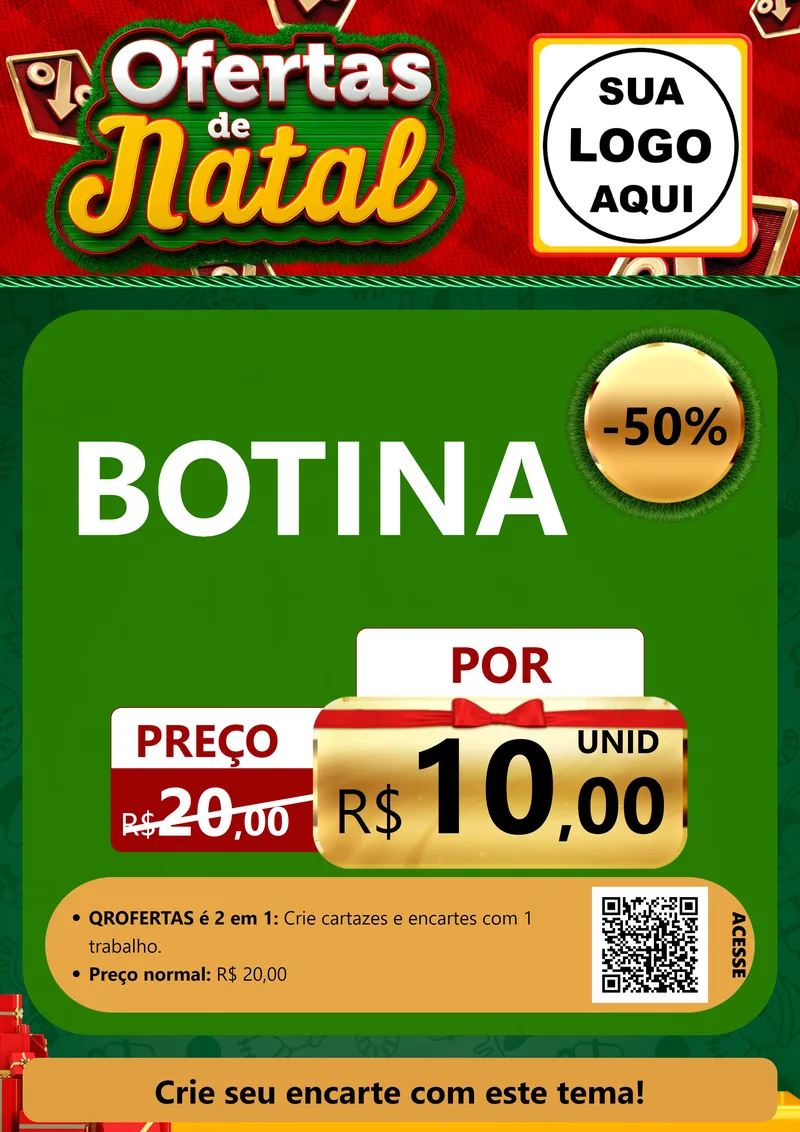 Modelo de Cartaz para Cartaz A4 Vertical com o tema Ofertas de Natal para Agropecuária