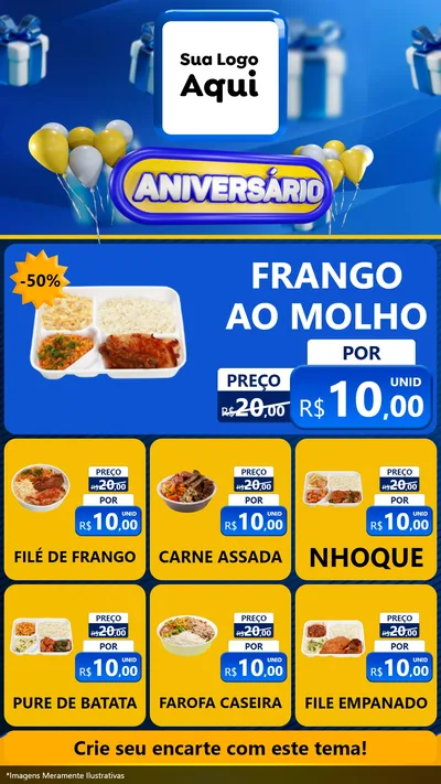Modelo de Rede Social para Stories com o tema Aniversário para Restaurante