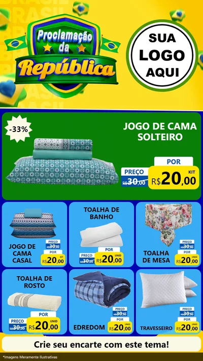 Modelo de Rede Social para Stories com o tema Proclamação da República para Cama, Mesa e Banho