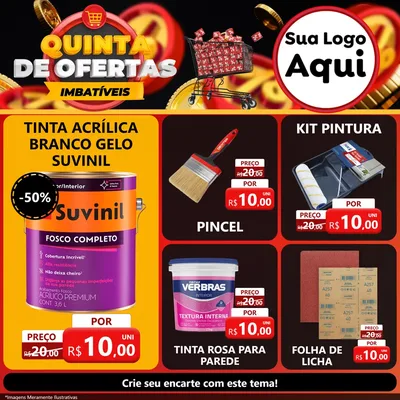 Modelo de Rede Social para Feed Facebook com o tema Quinta de Ofertas Imbatíveis para Tintas e Ferramentas