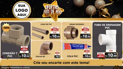 Modelo de TV para TV Horizontal com o tema Ofertas de Fim de Ano para Tubos e conexões
