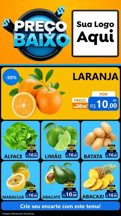 Modelo de Rede Social para Stories com o tema Preço Baixo para Hortifrúti