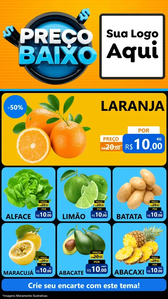 Modelo de Rede Social para Stories com o tema Preço Baixo para Hortifrúti