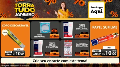 Modelo de TV para TV Horizontal com o tema Torra Tudo Janeiro para Embalagens
