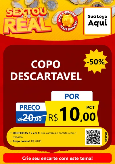 Modelo de Cartaz para Cartaz A4 Vertical com o tema Sextou do Real para Embalagens