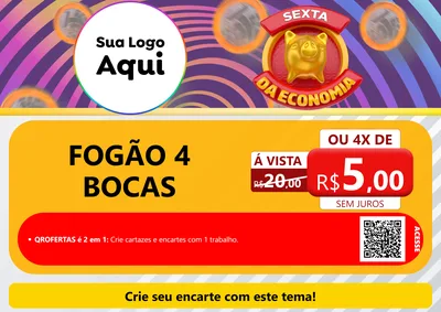 Modelo de Cartaz para Cartaz A4 Horizontal com o tema Sexta da Economia para Móveis e Eletro