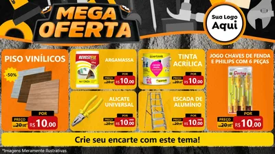 Modelo de TV para TV Horizontal com o tema Mega Oferta para Material para Construção