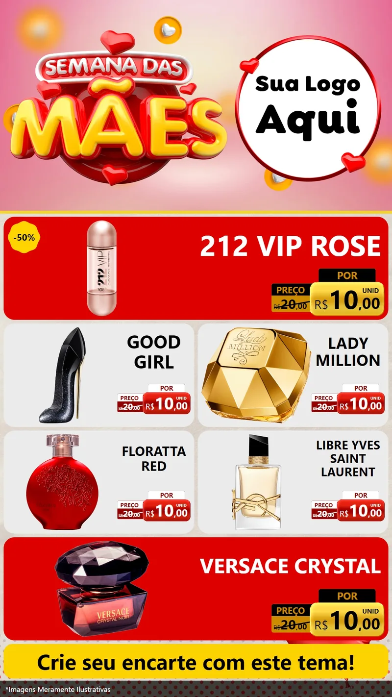 Modelo de TV para TV Vertical com o tema Semana das Mães para Perfumes