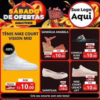 Modelo de Rede Social para Feed Facebook com o tema Sábado de Ofertas Imbatíveis para Calçados
