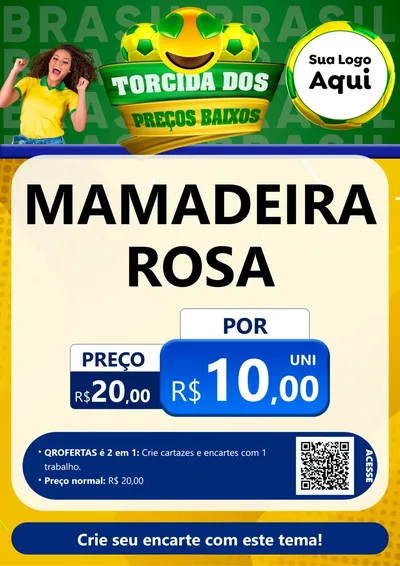 Modelo de Cartaz para Cartaz A4 Vertical com o tema Torcida dos Preços Baixos - Copa para Bebês