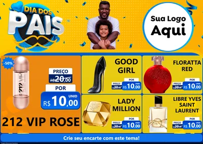Modelo de Encarte para Encarte A4 Horizontal com o tema Dia dos Pais para Perfumes