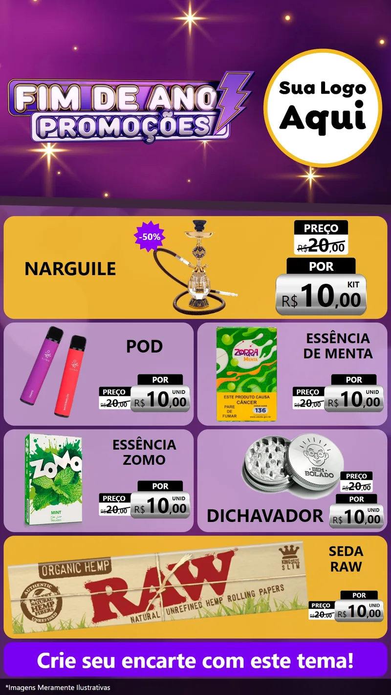 Modelo de TV para TV Vertical com o tema Fim de Ano Promoções para Tabacaria