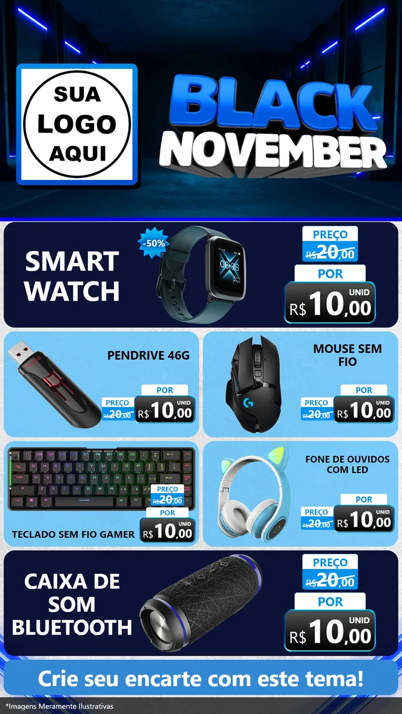 Modelo de TV para TV Vertical com o tema Black November para Informática
