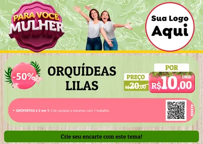 Modelo de Cartaz para Cartaz A4 Horizontal com o tema Para Você Mulher para Floricultura e jardim