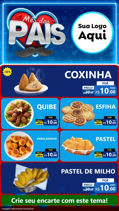 Modelo de TV para TV Vertical com o tema Mês Dos Pais para Salgadaria