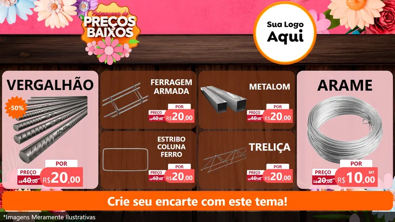 Modelo de TV para TV Horizontal com o tema Primavera de Preços Baixos para Ferragens