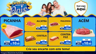 Modelo de TV para TV Horizontal com o tema Ofertas do Dia dos Pais para Açougue