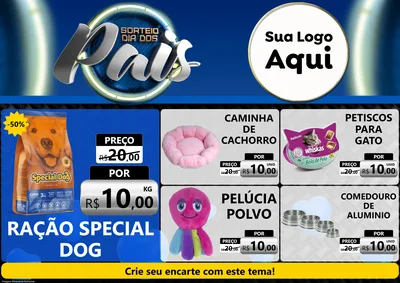 Modelo de Encarte para Encarte A4 Horizontal com o tema Sorteio Dia Dos Pais para Pet Shop