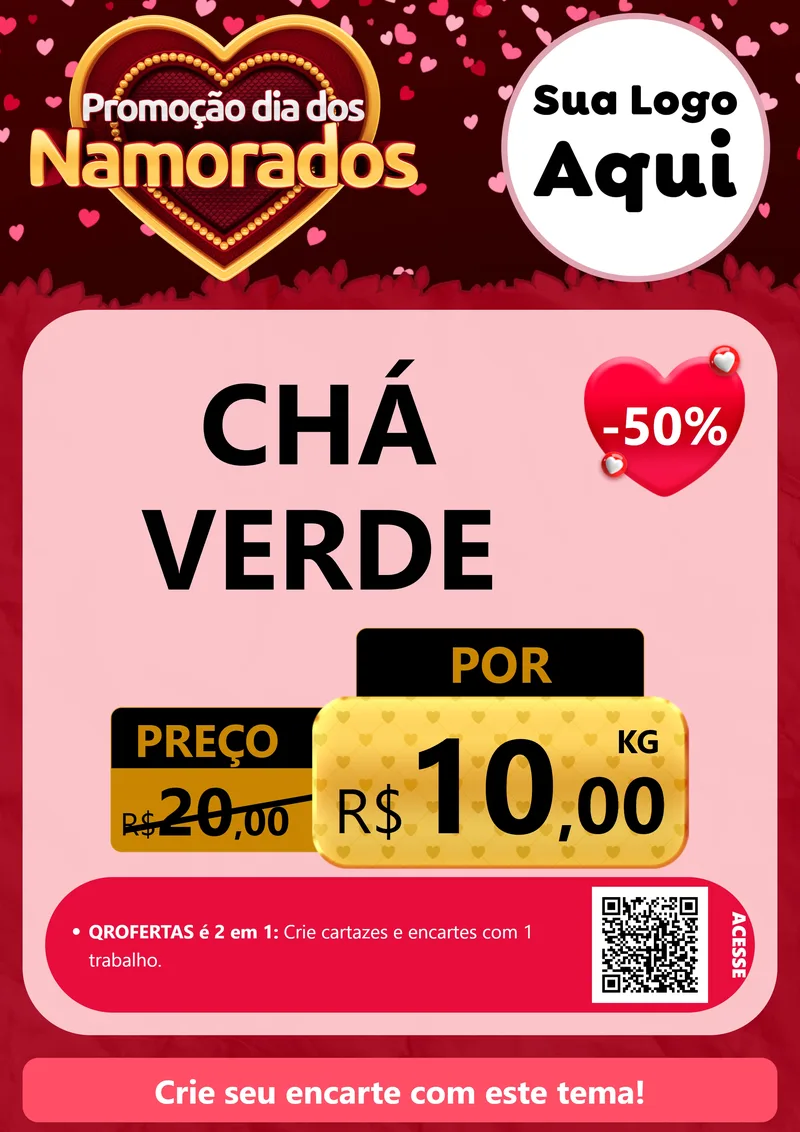 Modelo de Cartaz para Cartaz A4 Vertical com o tema Promoção Dia Dos Namorados para Produtos Naturais