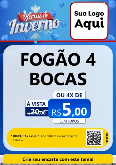 Modelo de Cartaz para Cartaz A4 Vertical com o tema Ofertas de Inverno para Móveis e Eletro