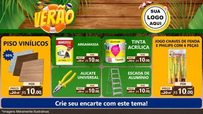 Modelo de TV para TV Horizontal com o tema Verão para Material para Construção