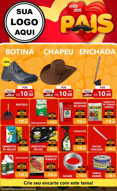 Modelo de Encarte para Encarte Grande com o tema Mês Dos Pais para Agropecuária