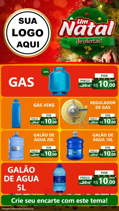 Modelo de TV para TV Vertical com o tema Um Natal de Ofertas para Água e gás