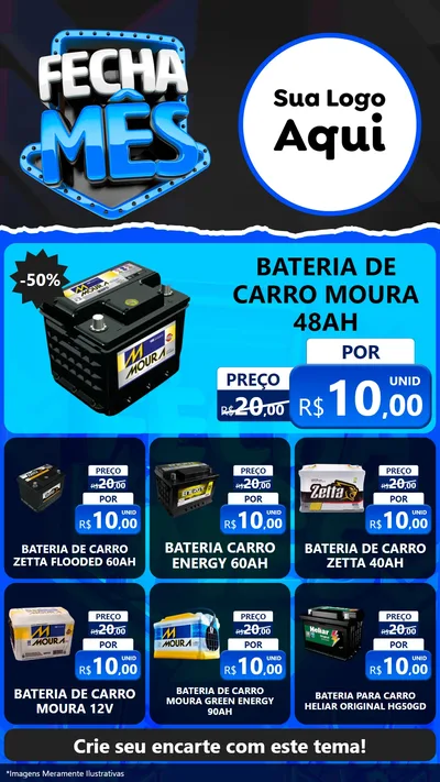 Modelo de Rede Social para Stories com o tema Fecha Mês para Baterias Elétricas