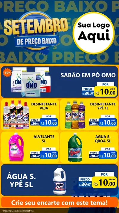 Modelo de TV para TV Vertical com o tema Setembro De Preço Baixo para Produtos de Limpeza