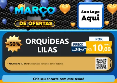 Modelo de Cartaz para Cartaz A4 Horizontal com o tema Março de Ofertas para Floricultura e jardim