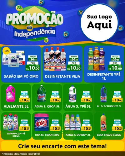 Modelo de Rede Social para Feed Instagram com o tema Promoção da Independência para Produtos de Limpeza