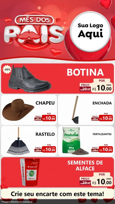 Modelo de TV para TV Vertical com o tema Mês dos Pais para Agropecuária