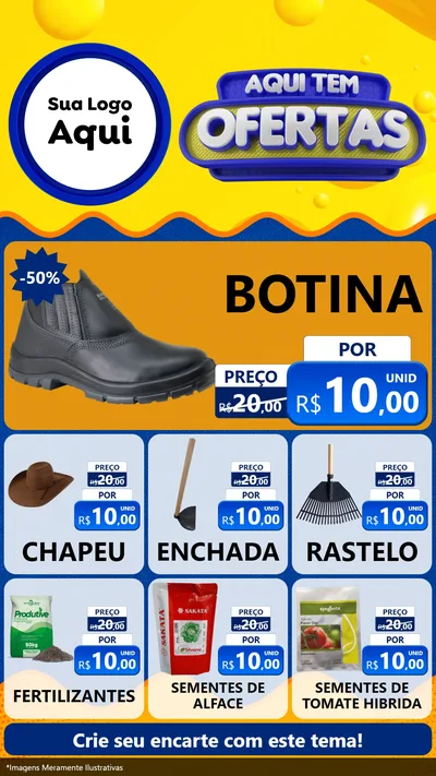 Modelo de Rede Social para Stories com o tema Aqui Tem Ofertas para Agropecuária
