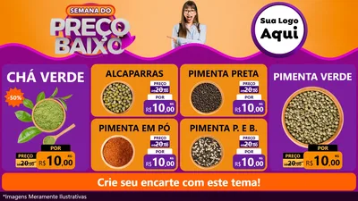 Modelo de TV para TV Horizontal com o tema Semana do Preço Baixo para Produtos Naturais