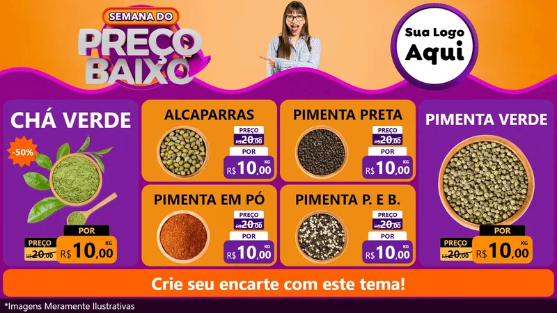 Modelo de TV para TV Horizontal com o tema Semana do Preço Baixo para Produtos Naturais
