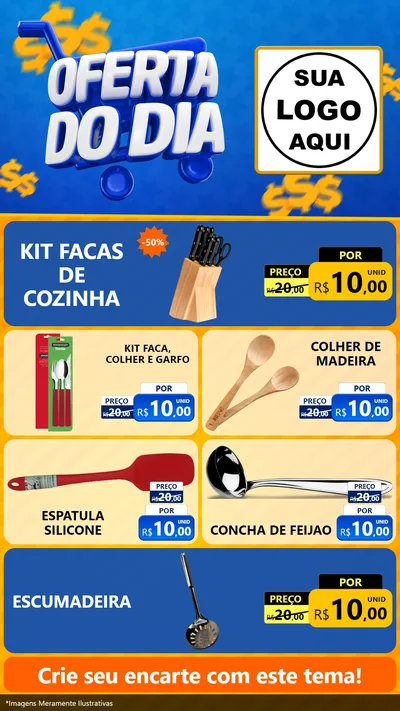 Modelo de TV para TV Vertical com o tema Oferta do Dia para Utilidades Domésticas