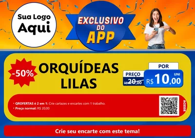Modelo de Cartaz para Cartaz A4 Horizontal com o tema Exclusivo do Aplicativo para Floricultura e jardim
