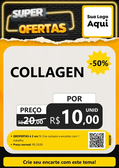 Modelo de Cartaz para Cartaz A4 Vertical com o tema Super Ofertas para Suplementos alimentares
