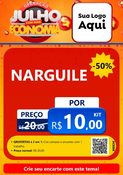 Modelo de Cartaz para Cartaz A4 Vertical com o tema Operação Julho Com Mais Economia para Tabacaria