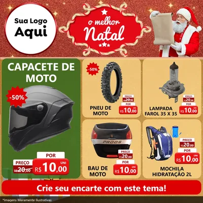 Modelo de Rede Social para Feed Facebook com o tema O Melhor Natal para Moto peças